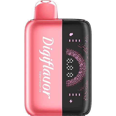 Digiflavor BRK 20000k Watermelon Ice Rechargeable Disposable Vape with dual mesh coil and adjustable airflow