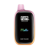 Flum Mello 20k Ruby Yellow rechargeable disposable vape with ruby berry and citrus fruit flavor
